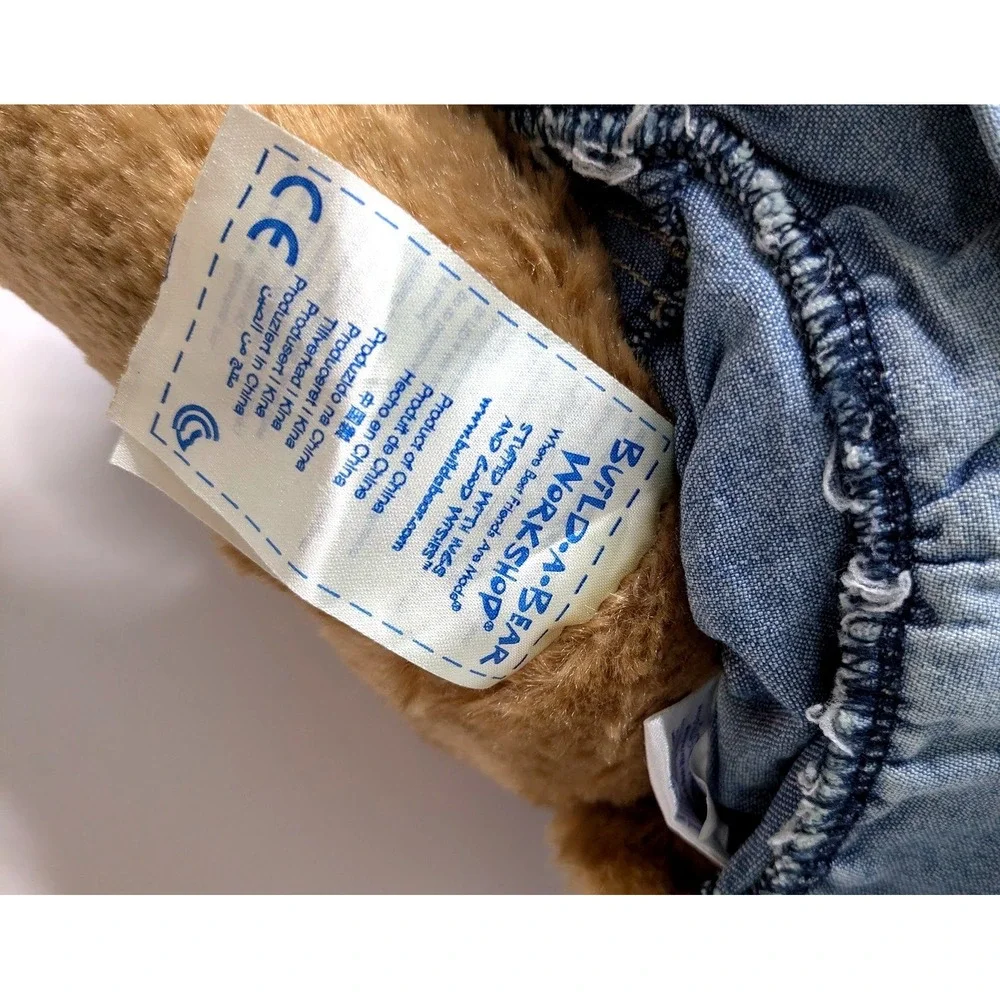 Stuffed Animal Build-A-Bear Brown Pink Butterfly Top Denim Skirt Plush Dog